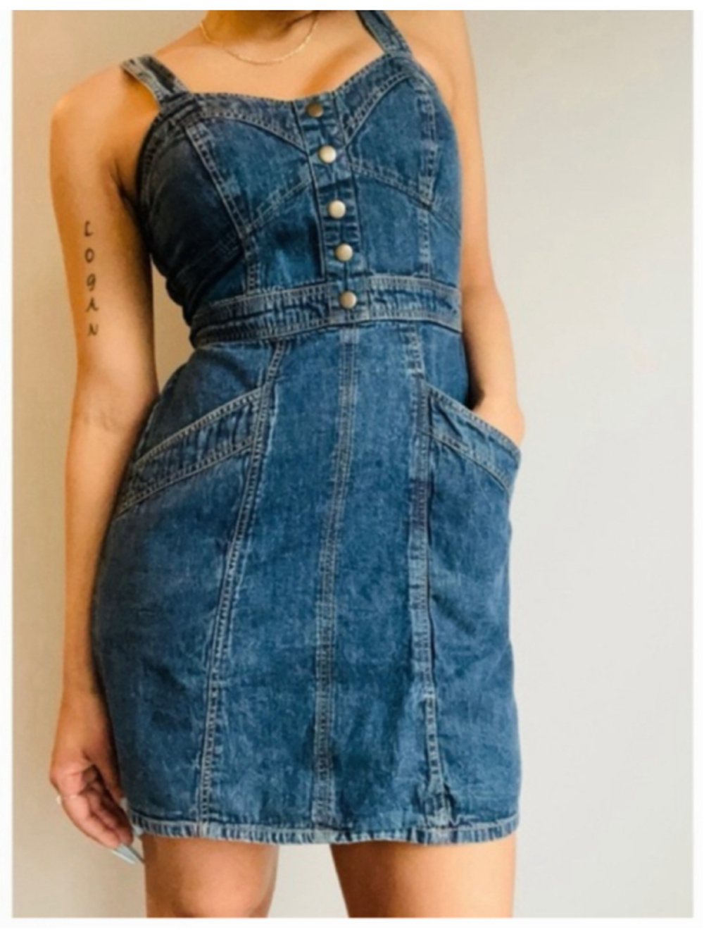 Jopna Denim Mini Dress Blue Size M NWOT